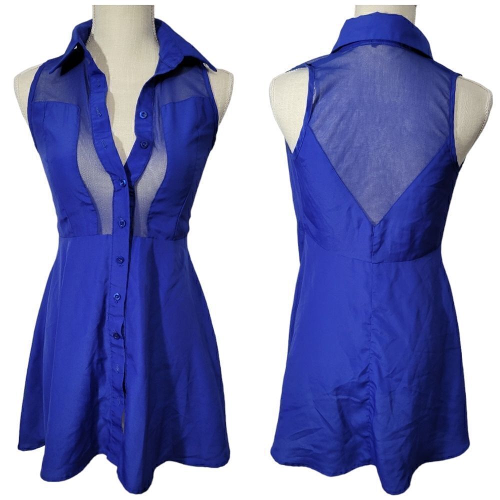 Dex fit and flare mini dress with sheer designs